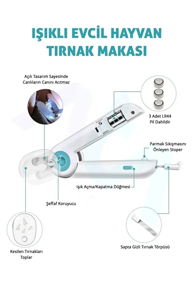 Çok Fonksiyonlu 4ü1 arada Evcil Hayvan Tırnak Makası