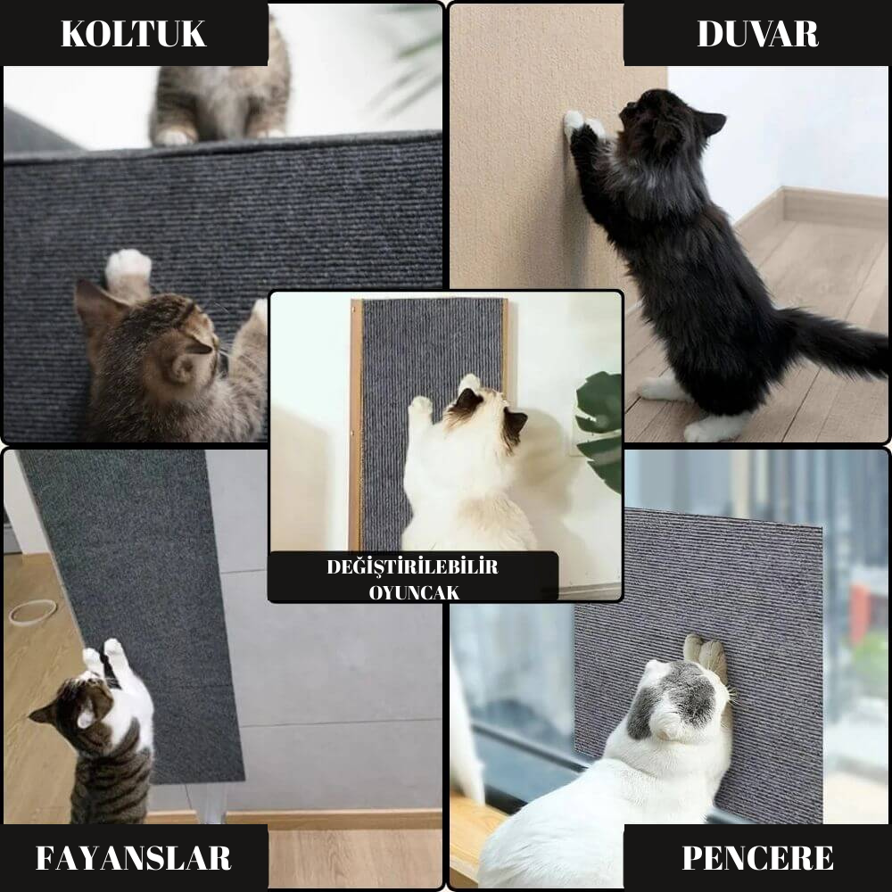 Yapışkanlı Her Yüzeye Uygulanabilir Tırmalama Halısı
