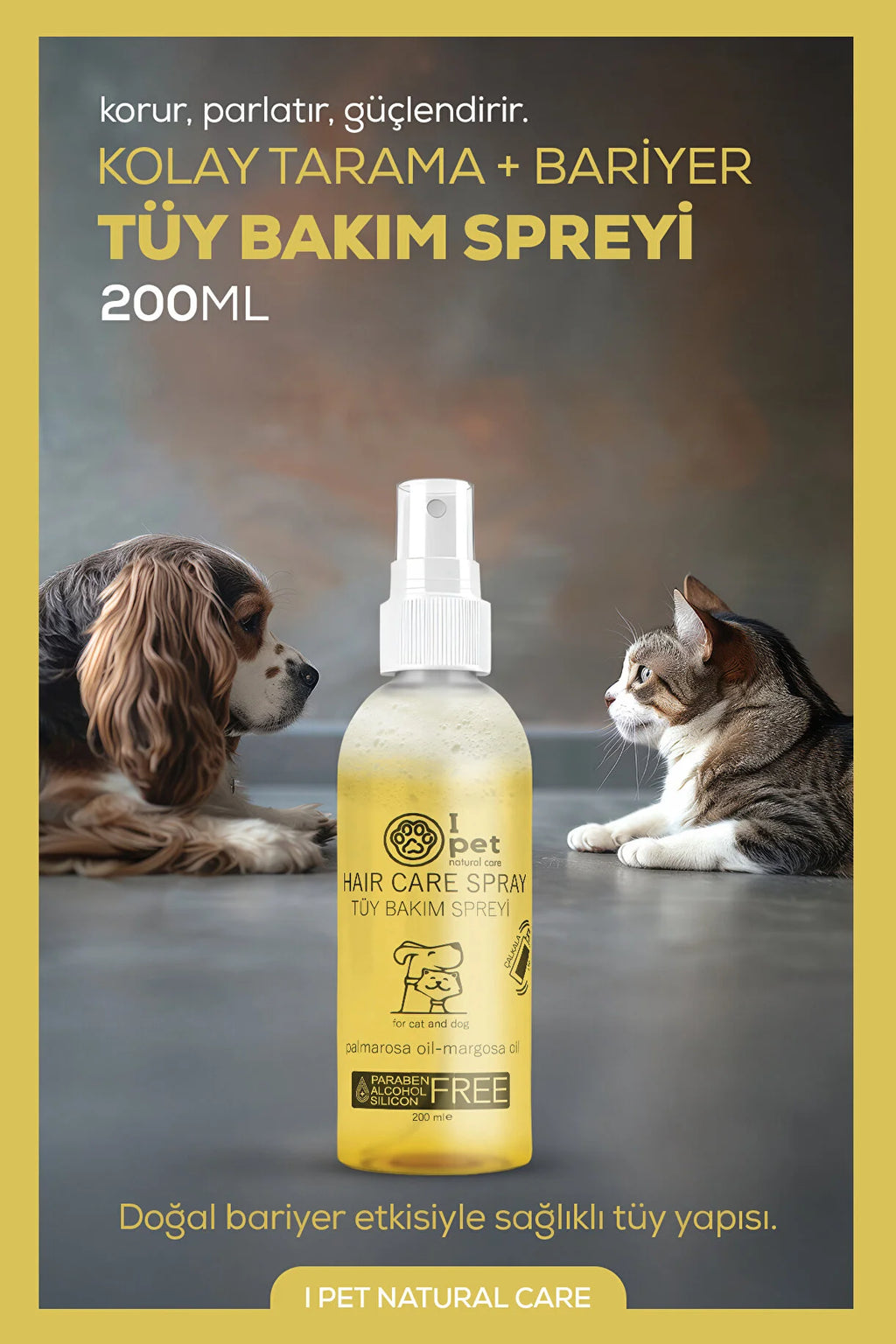 Pawvia Tüy Parlatıcı ve Kolay Tarama Spreyi