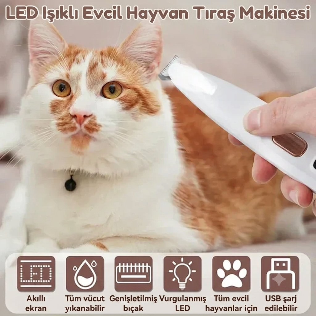 Pawvia Işıklı Pet Pati Tıraş Makinesi