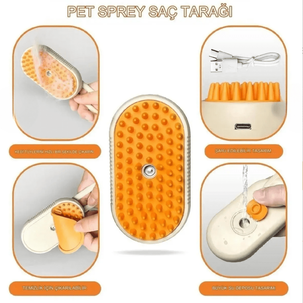 Paw Buharlı Evcil Hayvan Fırçası